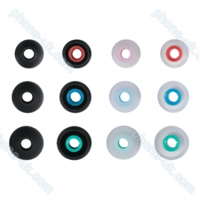 Hama Silicone Ear Pads, S-L, 12 units, black/clear - Headphone replacement ear pads